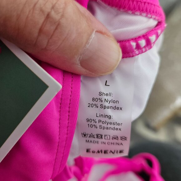 Womens Sexy Large Hot Pink One Piece Swimsuit Ring Linked Cutouts Beach Vacation - Picture 10 of 12